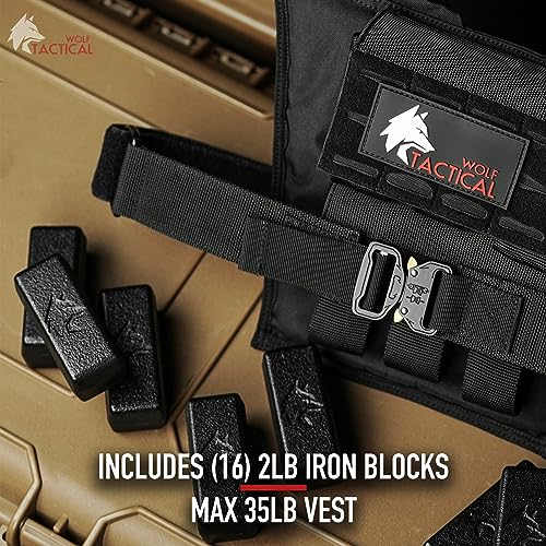 Weighted Training Vest Men 35 LB Black - Adjustable Strength Workout Gear