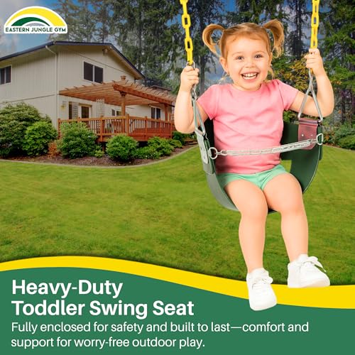 Toddler Swing Seat Half Bucket Outdoor Playground Swing Green
