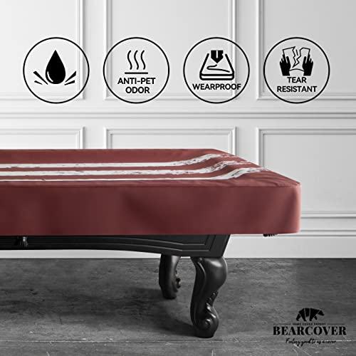 BEARCOVER Vintage 8FT Pool Table Cover Waterproof Leatherette with Stars & Stripes - Old Glory BC