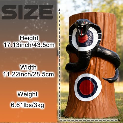 3D Animal Archery Target - Self-Healing Foam Snake & Tree Stump for Bow Hunting