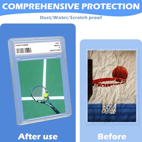 100 Pack Trading Card Holders with Label Area - 35PT Capacity for Standard 2.6x3.5 Inch Cards
