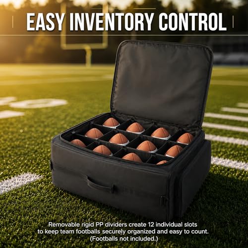 Football Ball Bag Holds 12 Official Size Sports Equipment Organizer