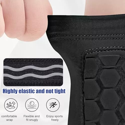 Kids Soccer Shin Guards with Honeycomb Padding - Black+Red, Small