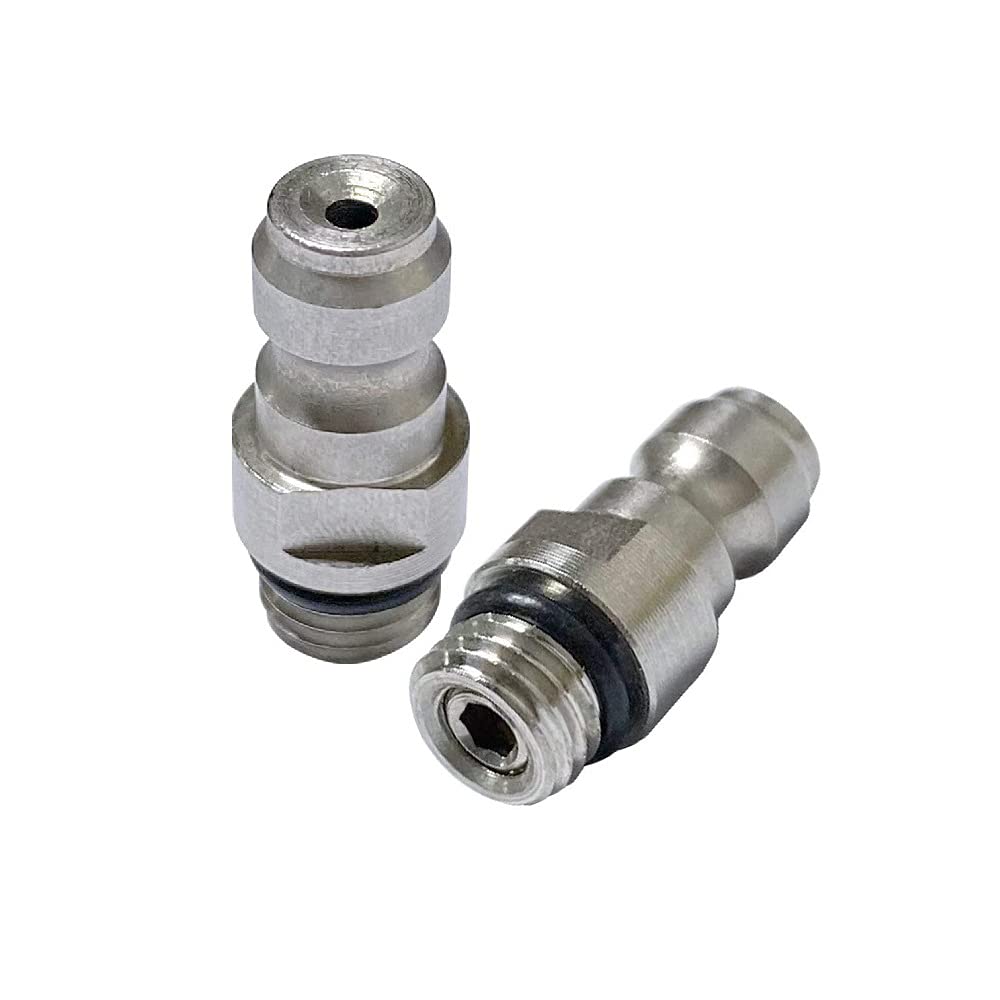 Flylock Universal 8mm M8x1 Male Thread Stainless Steel Quick-Disconnect Plug Adapter PCP Paintball Charging Fittings with Sealing O-Ring