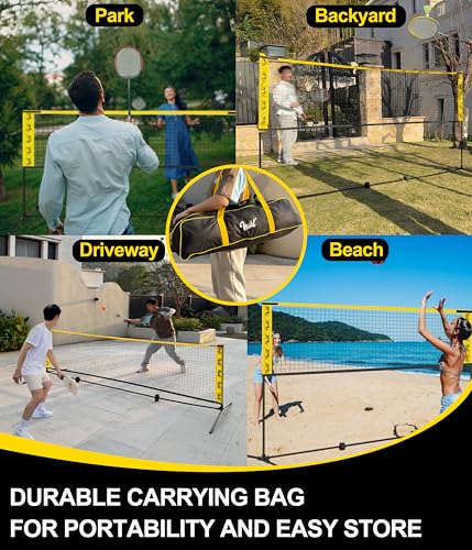 10 ft 3-in-1 Portable Badminton Volleyball Pickleball Net Set for Backyards