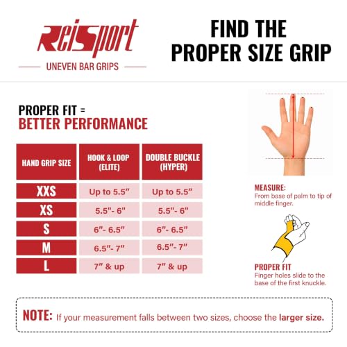 Gymnastics Leather Grip for Uneven Bars - Protec Elite Hook & Loop Medium - USA