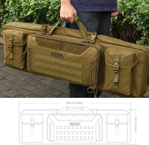 Feyachi 42-Inch Soft Rifle Case Backpack with MOLLE System Khaki