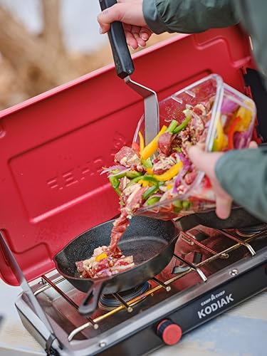 Portable Camping Stove with 20,000 BTU Two-Burner Cooktop, Compact & Lightweight