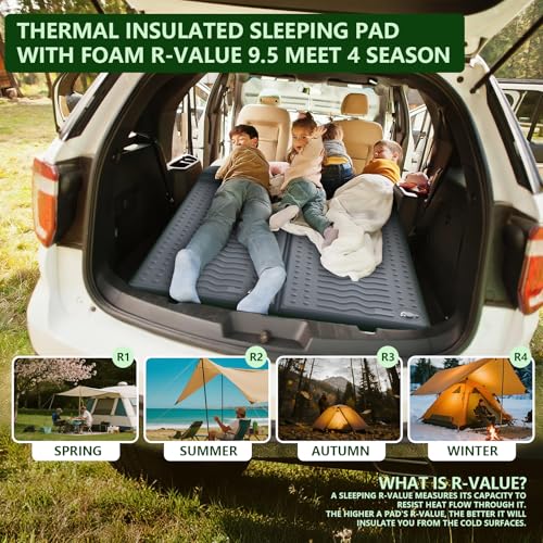 HiiPeak Memory Foam Sleeping Pad - Gray Single, 3 Inch Thick, Insulated Camping Mattress with Pillow