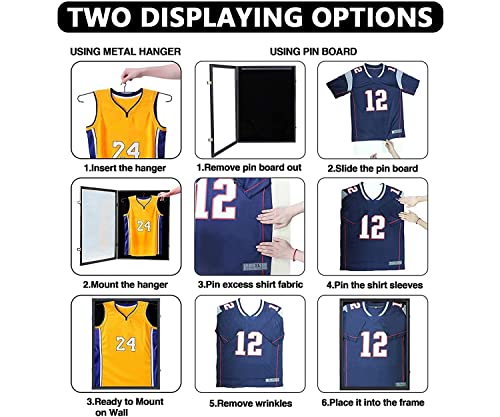 IHEIPYE Jersey Frame Display Case Shadow Box 2 Pack Black - Includes Gold Lock Variant