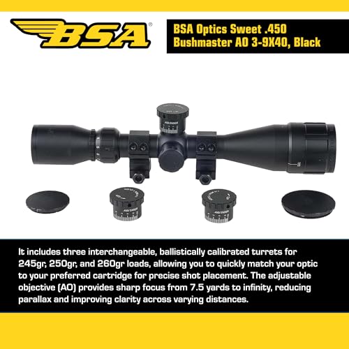 3-9x40 for .450 Bushmaster - Adjustable Objective, Fully Coated Lenses