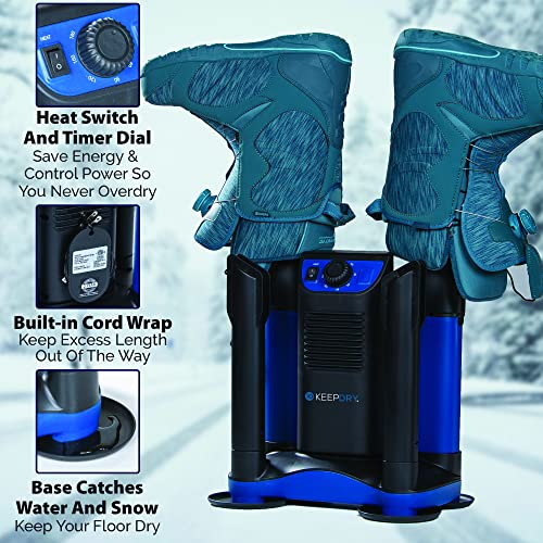 KeepDry Forced Heat Boot Dryer - Heavy Duty Shoe & Garment Dryer with Timer & Collapsible Tubes - Listing Dryer