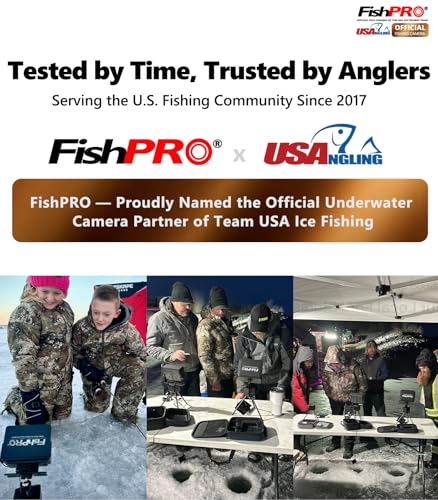 FishPRO HD 1080P Underwater Fishing Camera 7'' IPS Screen - Black, 10,000mAh Battery