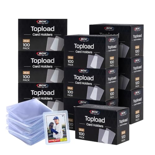 BCW 3x4 Standard Trading Card Toploaders 1000 Pack - 35 PT Clear Plastic Holders