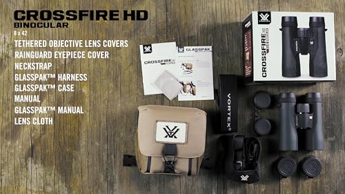 Vortex Crossfire HD 8x42 Binoculars - Green, Waterproof, Compact, Rugged