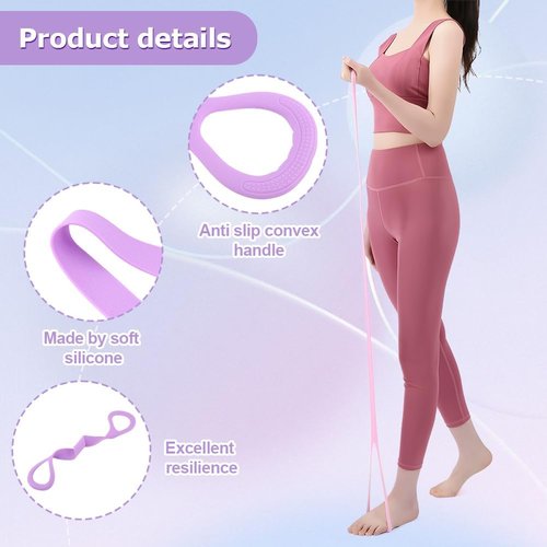 3pc Figure 8 Resistance Bands by [Brand Name] - Elastic Stretch Fitness Bands for Arm, Back & Shoulder Workouts