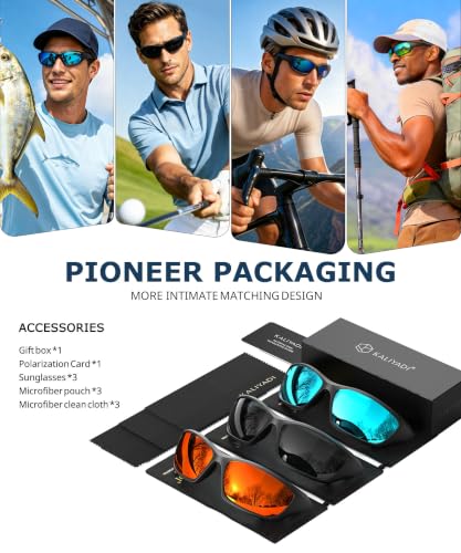 Polarized Sports Sunglasses Men Women UV400 Protection Cycling Fishing Running Black+Blue Green+Red