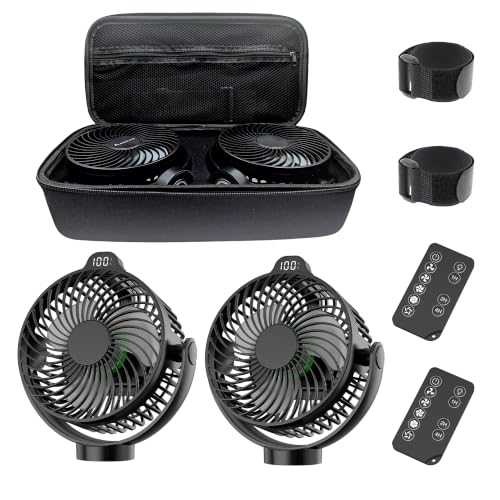 Rechargeable Golf Cart Fan with Digital Display & Magnetic Mount, 12000mAh Battery