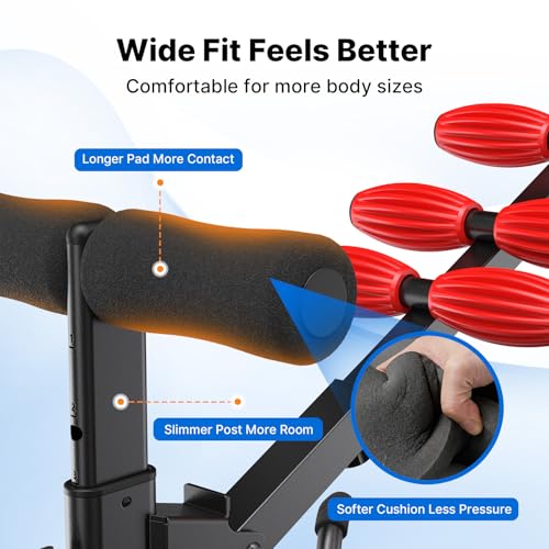 MERACH Adjustable Deep Squat Machine for Women - Black & Red, XL Home Gym Equipment