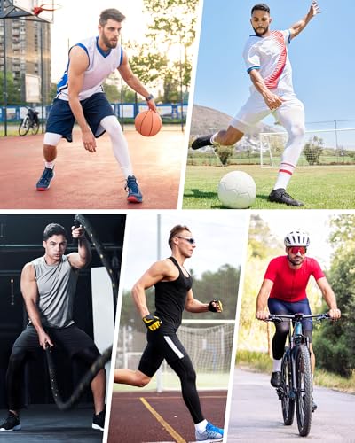 Men's Basketball Compression Pants Full Length Single Leg Tights - White Left Medium
