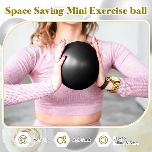 Pilates Exercise Balls 20 Pack - 9 Inch Black Yoga & Fitness Balls