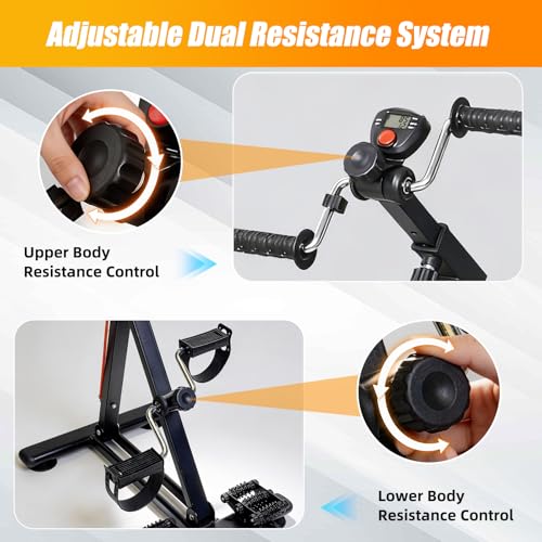 EasyVibe Senior Arm and Leg Pedal Exerciser - Seated Rehab Bike for Physical Therapy & Mobility