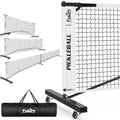 Fostoy Portable Pickleball Net Set with Wheels, 22FT & Half Court 11FT - 3in1 Black & White