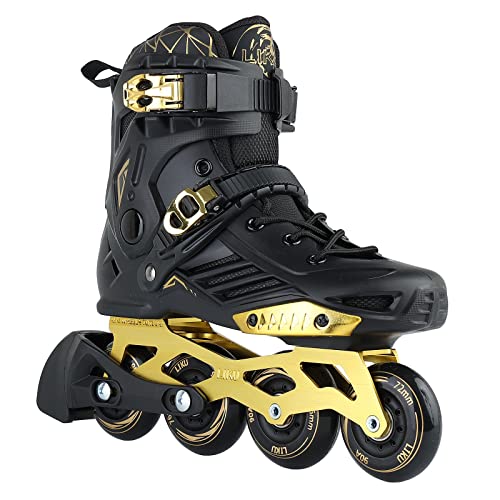 LIKU Unisex Gold Inline Skates Men 8/Women 9 Fitness Roller Skates