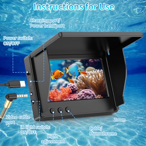 Underwater Fishing Camera TMACTIME 1080P HD 30M Cable Waterproof Night Vision