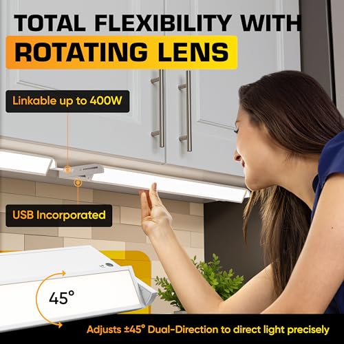 NSL LED Under Cabinet Lighting 24 Inch White Hardwired Swivel Lens