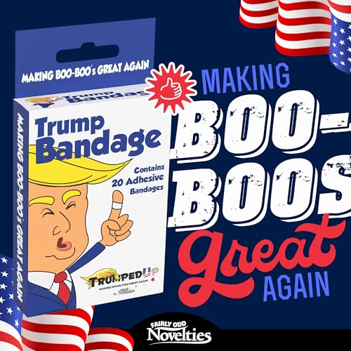 2.86 x 0.75 Inch Donald Trump Novelty Adhesive Bandages - Funny Gag Gift