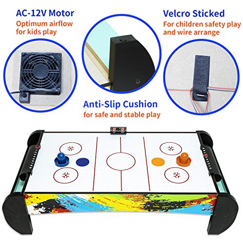 GOOSO Green/Black 38-Inch Kids Air Hockey Table with Pucks & Paddles
