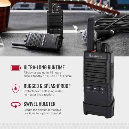 COBRA PX650 BCH6 6-Pack Business Walkie Talkies Rechargeable Long Range 300,000 sq ft
