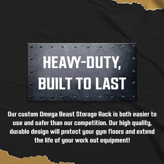 Omega Beast Rack Wall Mount Gym Storage Rack with 11 Hooks - Made in USA