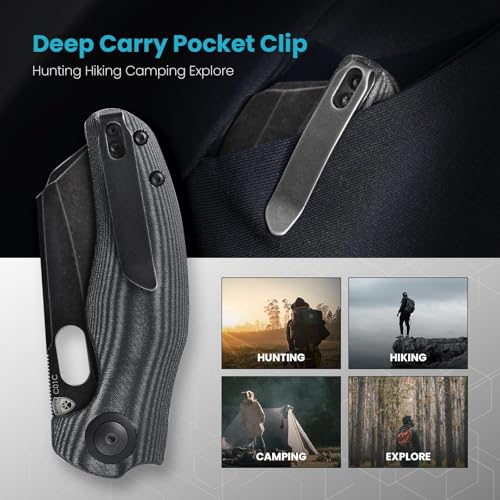 Kizer Sheepdog Pocket Knife 3.31" 154CM Blade Folding EDC Knife with Micarta Handle
