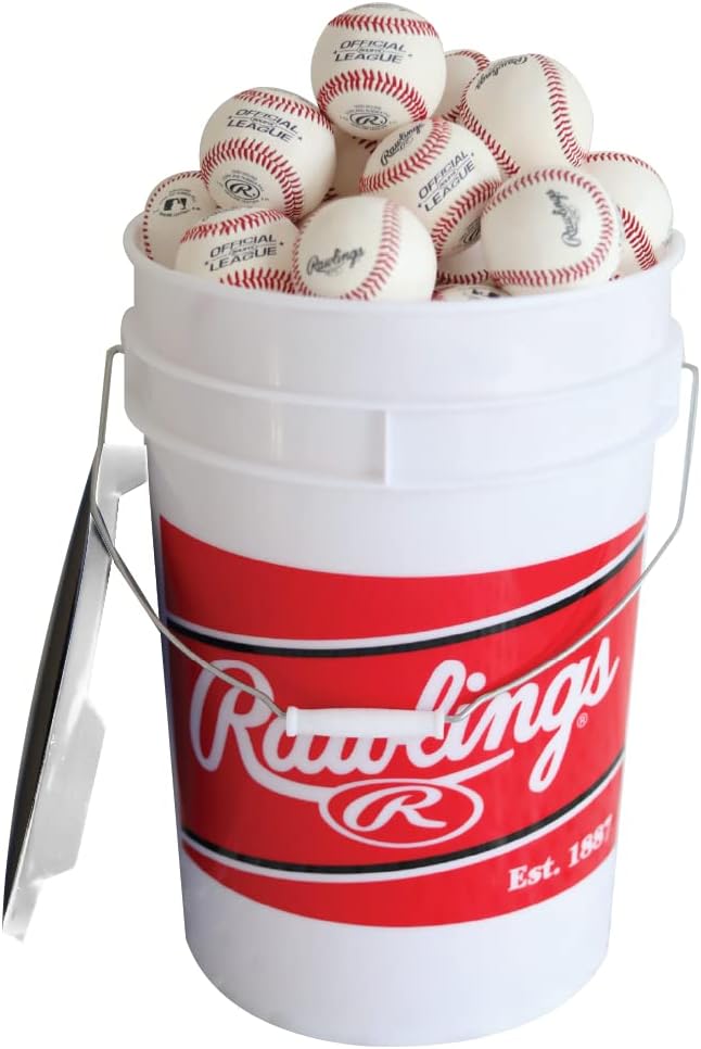Rawlings Official League Youth Baseballs - Competition Grade | 24 Count Bucket for Practice