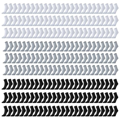 180 Pairs Men's Athletic & Casual Ankle Socks Bulk Pack - Moisture Wicking, Unisex
