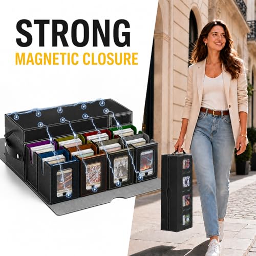 Zevdain Multicolour 10-in-1 MTG Commander Deck Box - Large Card Storage Organizer