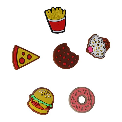 Kopida 6pcs Tennis Racket Vibration Dampener - Funny Hamburger Pizza Cookie Doughnut Tennis Racket Vibration Dampener Soft Silicone Shock Absorber
