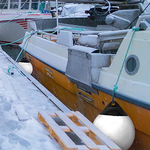 X-Haibei White Inflatable Boat Fenders Set - D14.9 x H17.8 Inch Marine Dock Bumpers