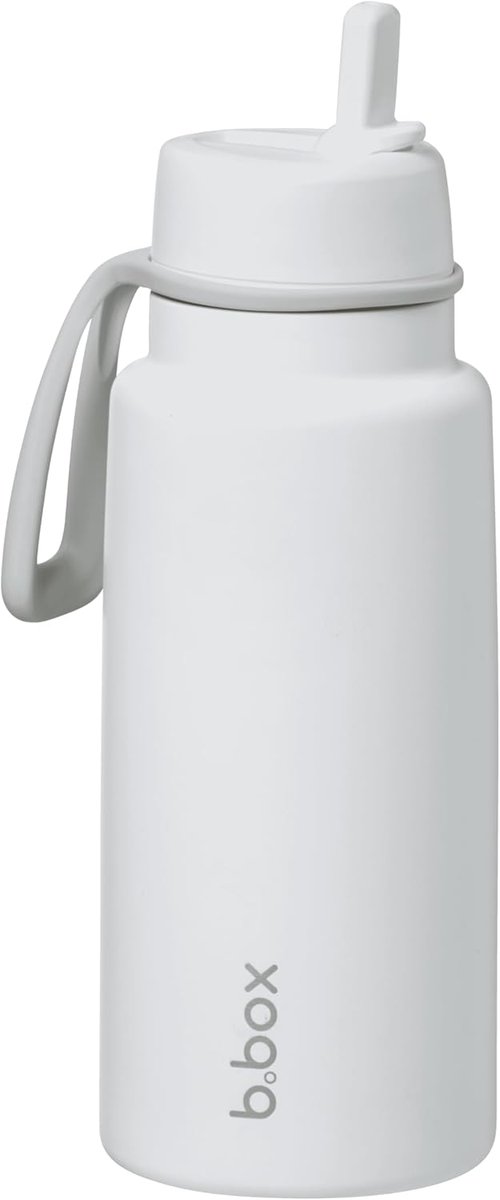 b.box 34oz Insulated Water Bottle - Keeps Drinks Cold for 46 Hours | Leak-Proof Stainless Steel - White Out