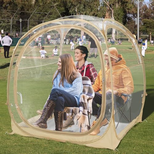 Pop-Up Sports Tent 70x70x63 Inches Cold Weather Weatherproof Shelter with Clear Panels - Variation of THIS listing