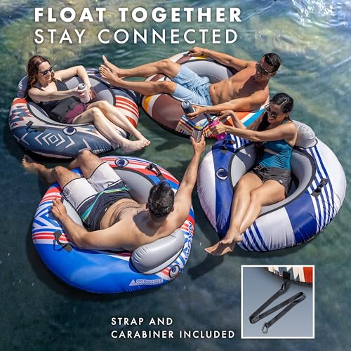 48 Inch River Tube with Canvas Cover - Heavy Duty Floating Lounge for Lakes & Pools