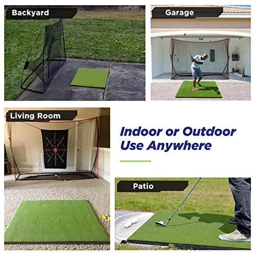 Golfguru 5' x 4' Pro-31mm Thick Golf Practice Mat with 10 Balls & 4 Tees