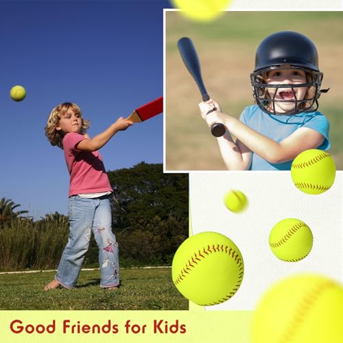 Yellow Softballs 11 Inch for Baseball & Softball Practice - Pack of 18, Red Stitching, Official Size, Variations of THIS listing
