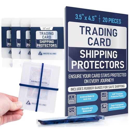 3.5X4.5 Inch Trading Card Shipping Protectors Pack of 20 with Rubber Bands - Fits Graded & Raw Cards
