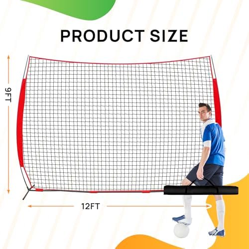 12x9 ft Baseball & Multi-Sport Backstop Net with Carry Bag