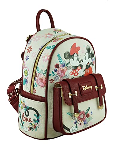 Disney Mickey & Minnie Mouse Vegan Leather Mini Backpack - 11 inch