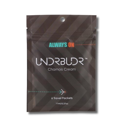 UNDRBUDR Chamois Cream for Cycling, Runners, Athletes - Anti Chafing Cream for Men and Women with Aloe, Shea Butter & Vitamin E - Reduces Saddle Sores, Low Friction Formula, 6 Travel Packets