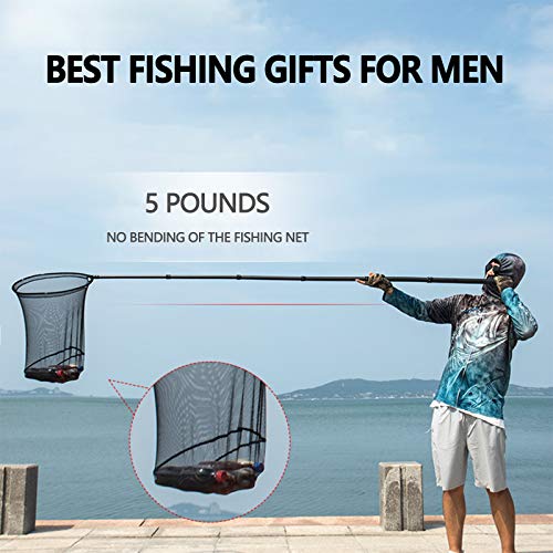 11.15ft Extra Long Telescoping Fishing Net with Carbon Fiber Handle